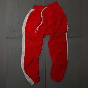 MNML Red and White Track Pants